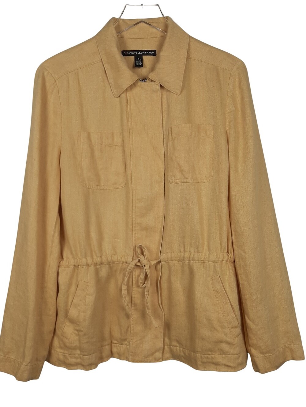 Company Ellen Tracy 100% Linen Butter Yellow Jacket Size 14